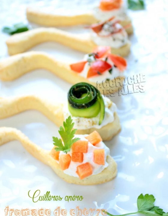 Cuillères apéro au fromage de chèvre