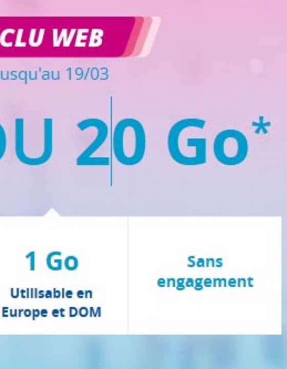 Forfait B&You 20 Go à 1,99 € sans engagement !