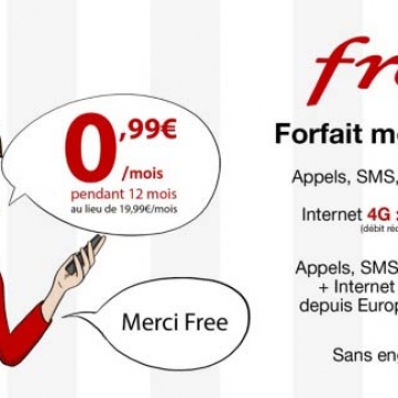 Forfait FREE à 0,99 € sans engagement sur vente privée !