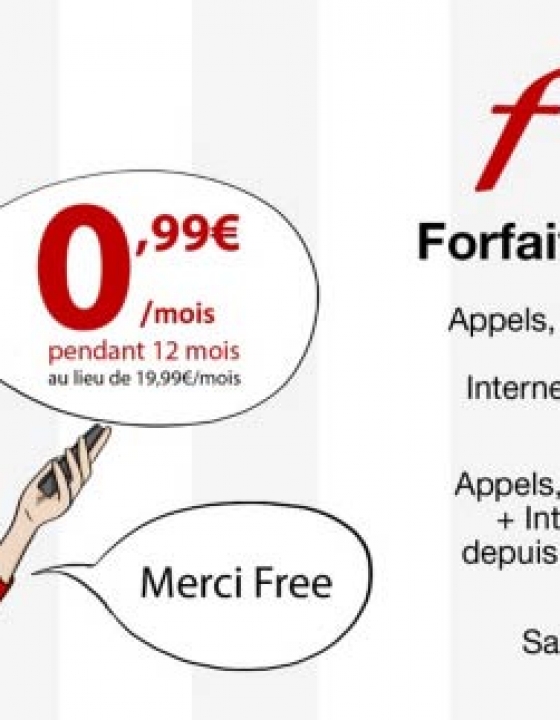 Forfait FREE à 0,99 € sans engagement sur vente privée !